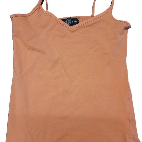 Medium tan spaghetti-strap tank top featuring spaghetti straps, sweetheart neck - Picture 2 of 2